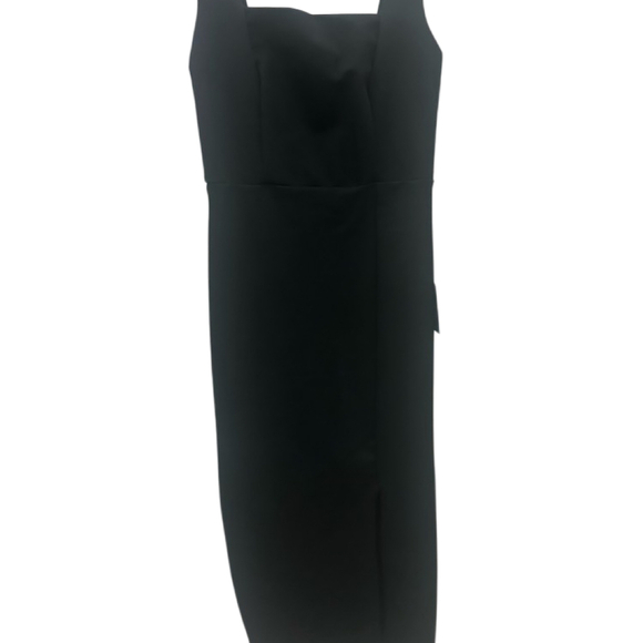 Lulus Vibrant Allure Black Square Neck Sleeveless Bodycon Midi Dress - Picture 4 of 7
